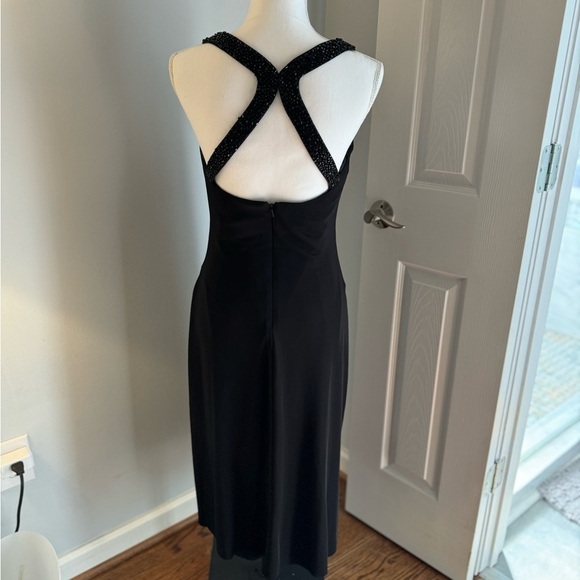 JS BOUTIQUE cocktail Beaded black midi dress. Size 10 - Picture 5 of 8